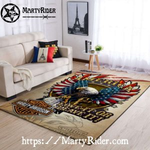 America Love It Eagle Harley Davidson Rugs