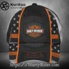 Black X-Stripe Harley Davidson Cap Custom Name