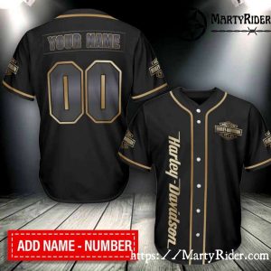 American Flag Patch Harley-Davidson Jersey – Customizable Name