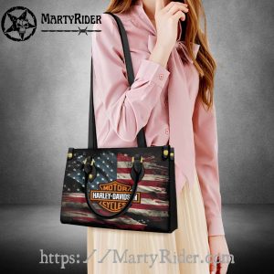American Flag Print Harley Davidson Leather Bags