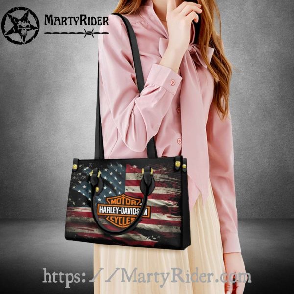 American Flag Print Harley Davidson Leather Bags