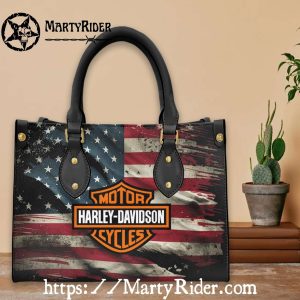 American Flag Print Harley Davidson Leather Bags