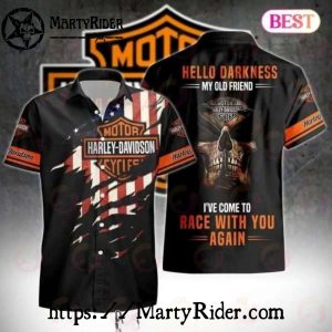 American Flag Rip Harley Davidson Aloha Shirt With Quote