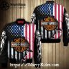 Abstract Slash bomber jacket harley davidson white orange black