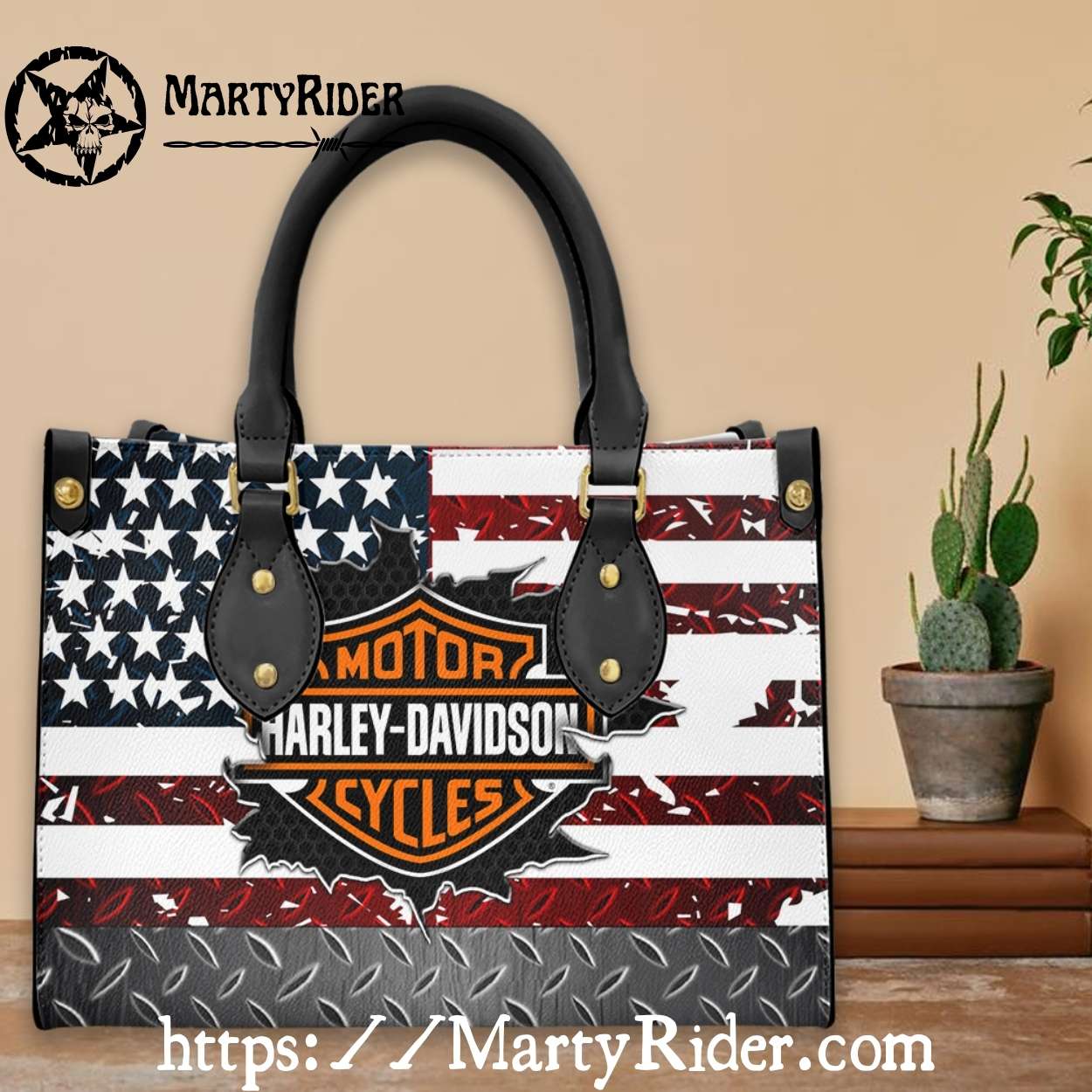 American Flag Tear Harley Davidson Leather Handbag American Flag Tear Harley Davidson Leather Handbag