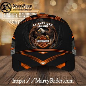 American Legend Eagle Harley Davidson Caps – Orange Design
