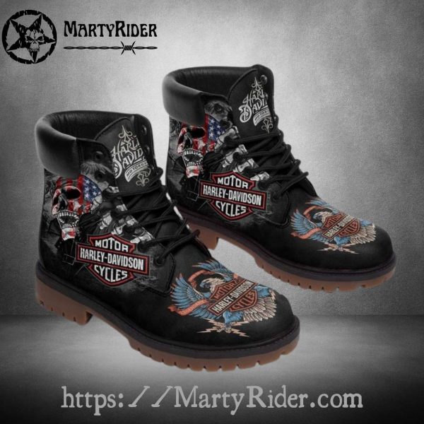 American Skull Harley Davidson Shoes Mens Harley Riding Boots