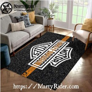 Asphalt Track Stripe Harley Davidson Rugs