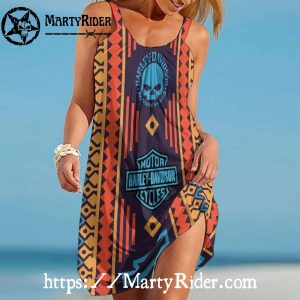 Aztec Skull Harley Davidson Beach Dress Tribal Spirit