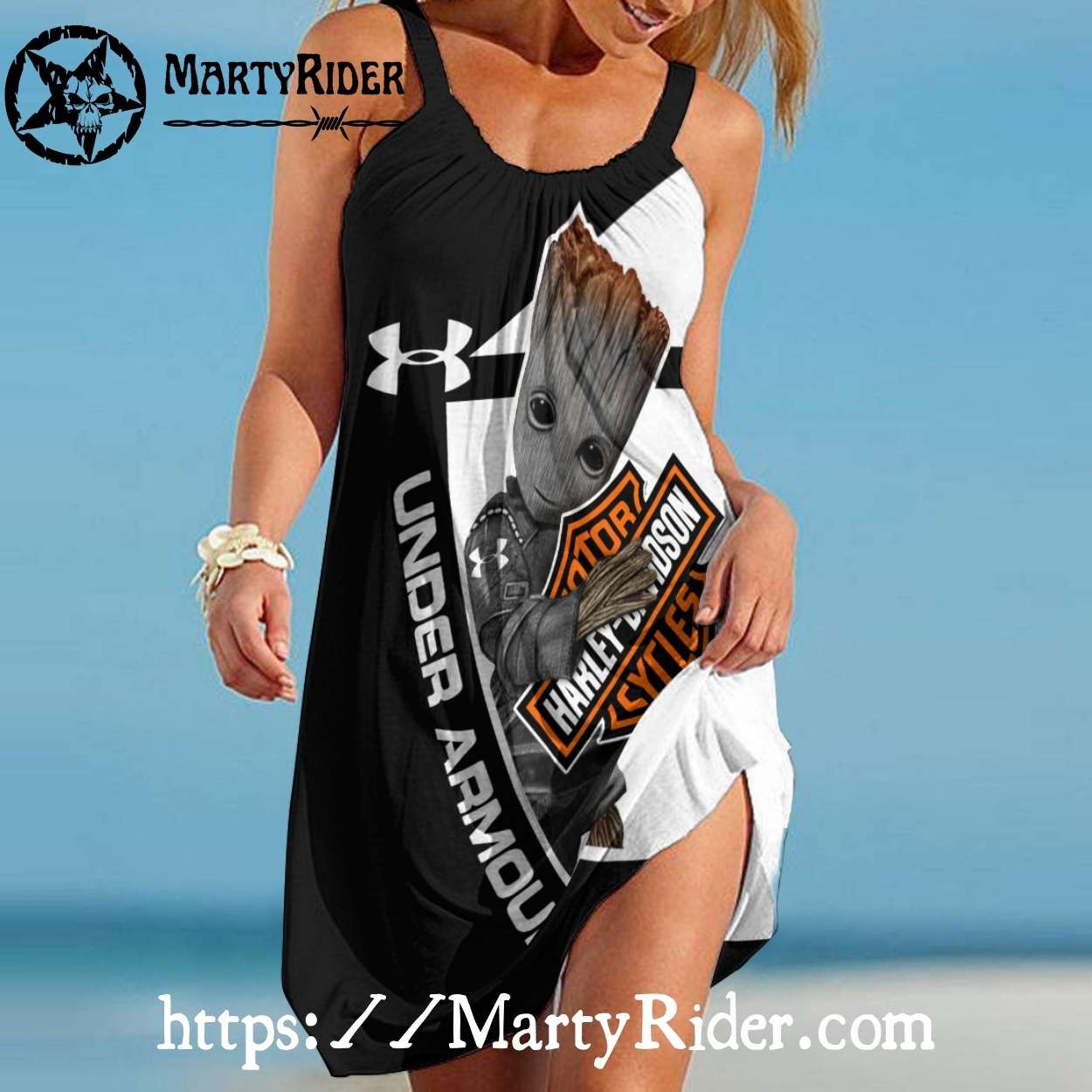 Baby Groot Harley Davidson Dresses Beach Style Baby Groot Harley Davidson Dresses Beach Style