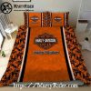 American Flag Grid Harley Davidson Bedding Set