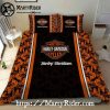 American Flag Grid Harley Davidson Bedding Set