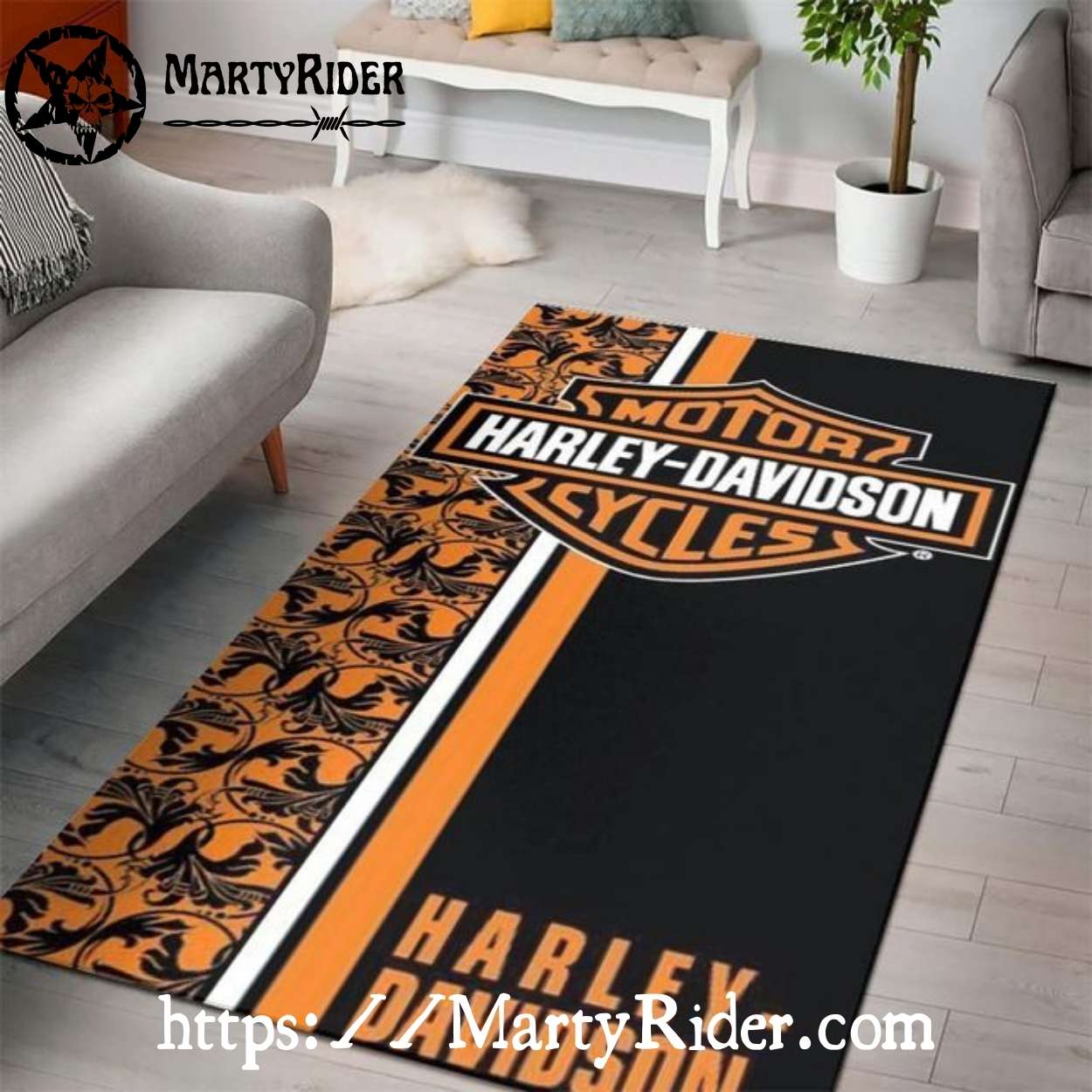 Bar and Shield Stripe Black Harley Davidson Rugs Bar and Shield Stripe Black Harley Davidson Rugs