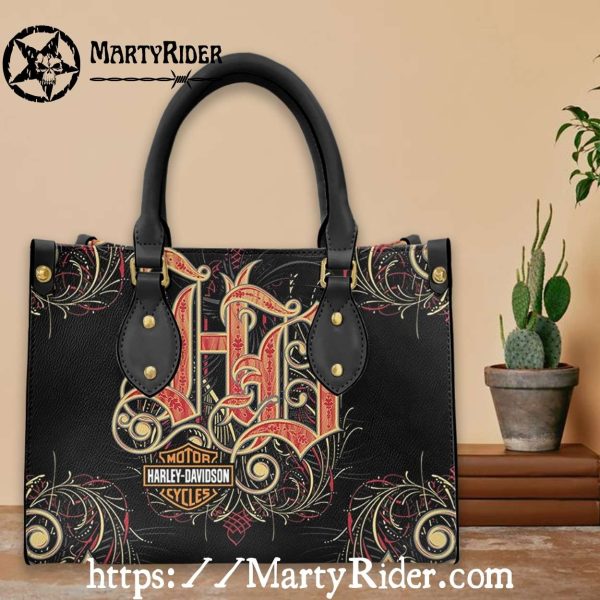 Baroque Lettering Harley Davidson Leather Bag for Women