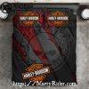 Black Texture Stripe Harley Davidson Bedding Sets Simple Logo