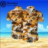 Black And White Floral Harley Davidson Aloha Shirt Custom Name