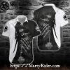Black Tiki Totem Harley Davidson Aloha Shirt With Palms