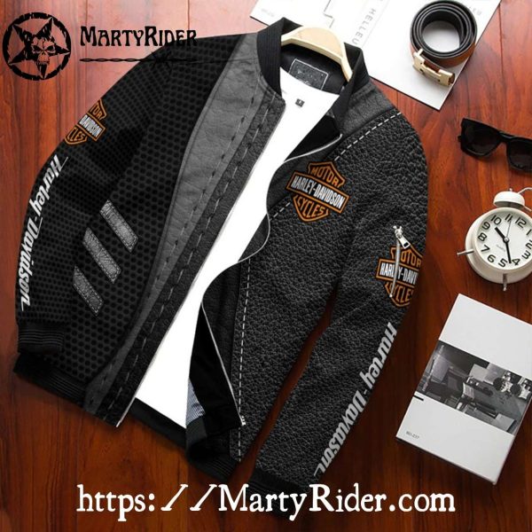 Black Hexagon Harley Davidson Bomber Jackets bomber harley