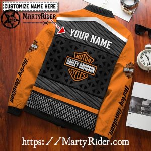 Black Pattern Harley Davidson Bomber Jackets bomber harley look 3