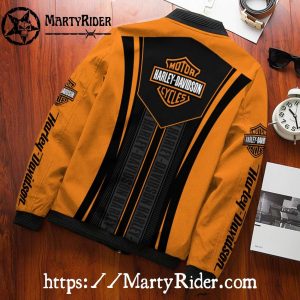 Black Stripe Classic Harley Davidson Bomber Jacket