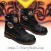 Black and Orange Logo Harley Davidson Timberland Boots