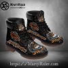 Black Tribal Pattern Harley Davidson Shoes Timberland Style Boots