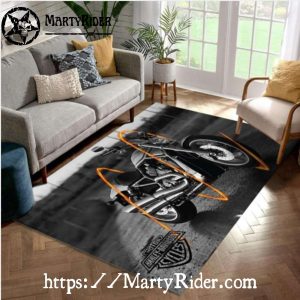 Black and White Cruiser Harley Davidson Rugs