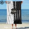 Custom Name Palm Tree Harley Davidson Beach Towels