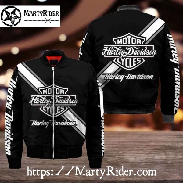 Black and White Harley Davidson Bomber Jackets bomber harley cool
