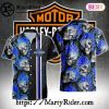 Bold Orange Eagle Harley Davidson Aloha Shirt With Custom Name