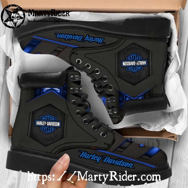 Blue Hexagon Harley Davidson Shoes Timberland Boots