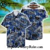 Blue Flame Skulls Pattern Harley Davidson Hawaiian Shirt