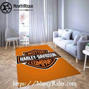 Bold Orange Company Logo Harley Davidson Rugs