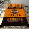 Black and White Eagle Harley Davidson Bedding Sets Design