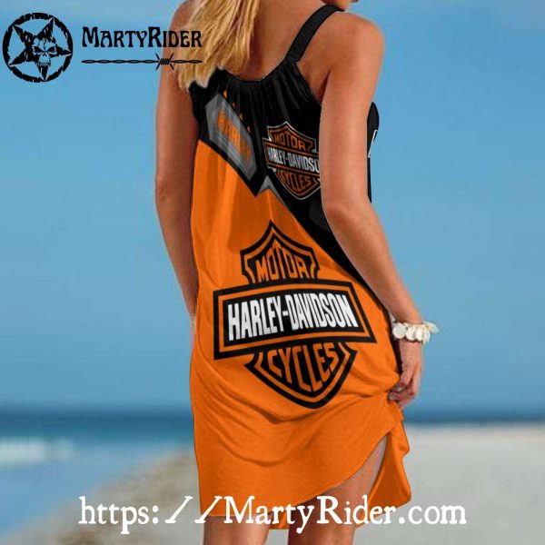 Bold Orange Harley Davidson Dresses Beach Look