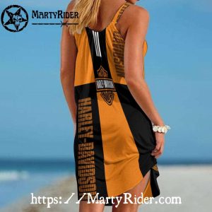 Bold Orange Harley Davidson Dresses Sporty Beach Style
