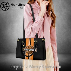 Bold Orange Stripe Harley Davidson Leather Bags