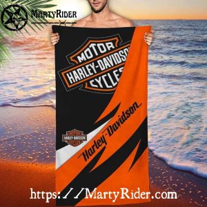 Bold Streak Logo Harley Davidson Beach Towels