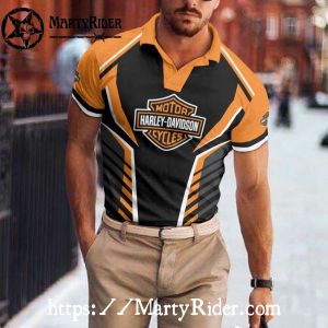 Bold Stripe Power Harley Davidson Polo Shirt for Streetwear