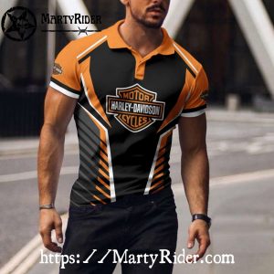 Bold Stripe Power Harley Davidson Polo Shirt for Streetwear