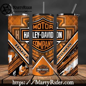 Bold Tire Print Orange Harley Davidson Tumblers 20oz