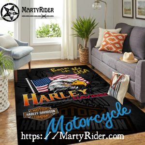 Born in USA Flag Eagle Harley Davidson Rugs