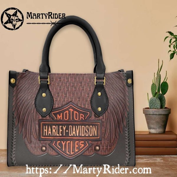 Braided Leather Wing Accent Harley Davidson Leather Bags