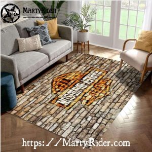 Brick Wall Rusty Badge Harley Davidson Rugs