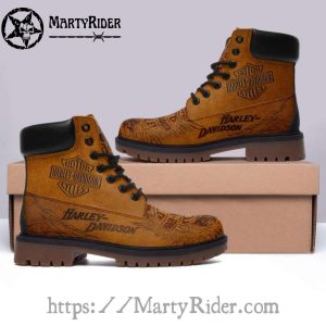 Brown Vintage Harley Davidson Shoes Timberland Mens Boots