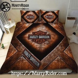 Burnt Metal Harley Davidson Bedding Sets Industrial Vibe