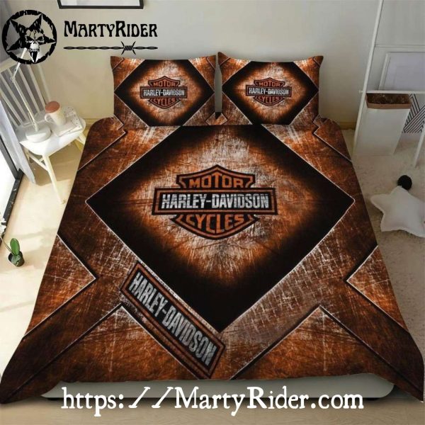 Burnt Metal Harley Davidson Bedding Sets Industrial Vibe