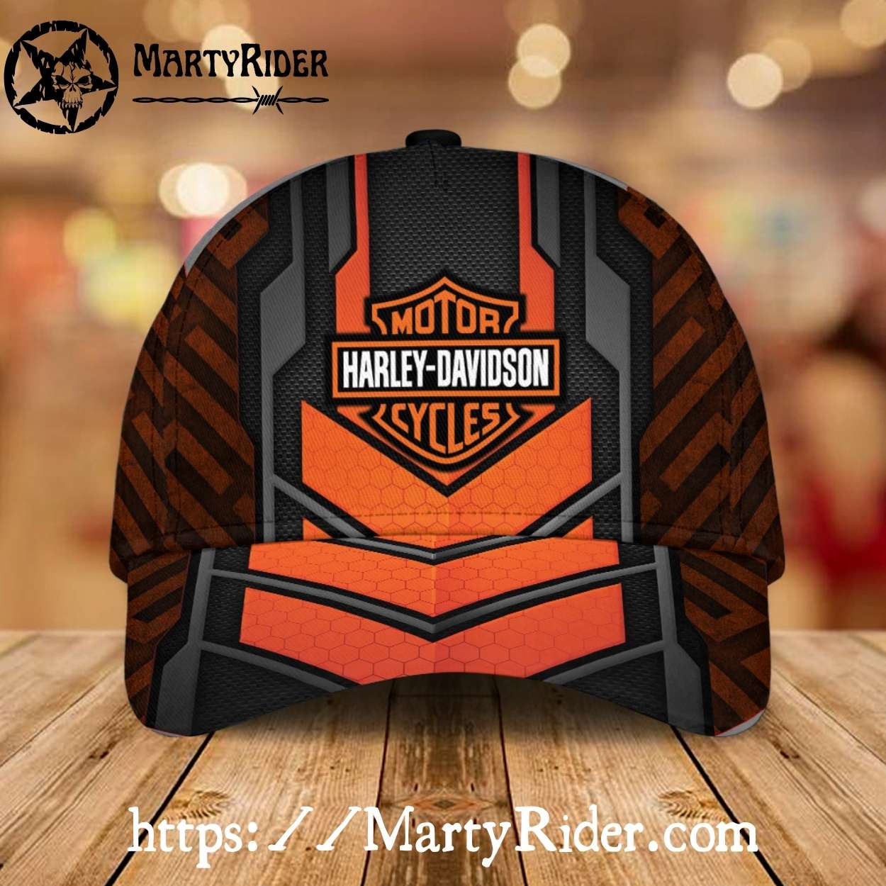 Burnt Orange Honeycomb Harley Davidson Cap Burnt Orange Honeycomb Harley Davidson Cap