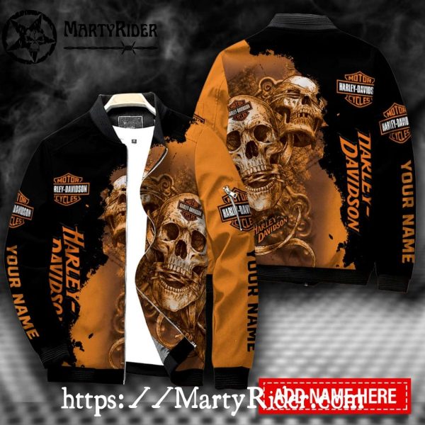 Burnt Skull Rust Style bomber jacket Harley Davidson Jackets