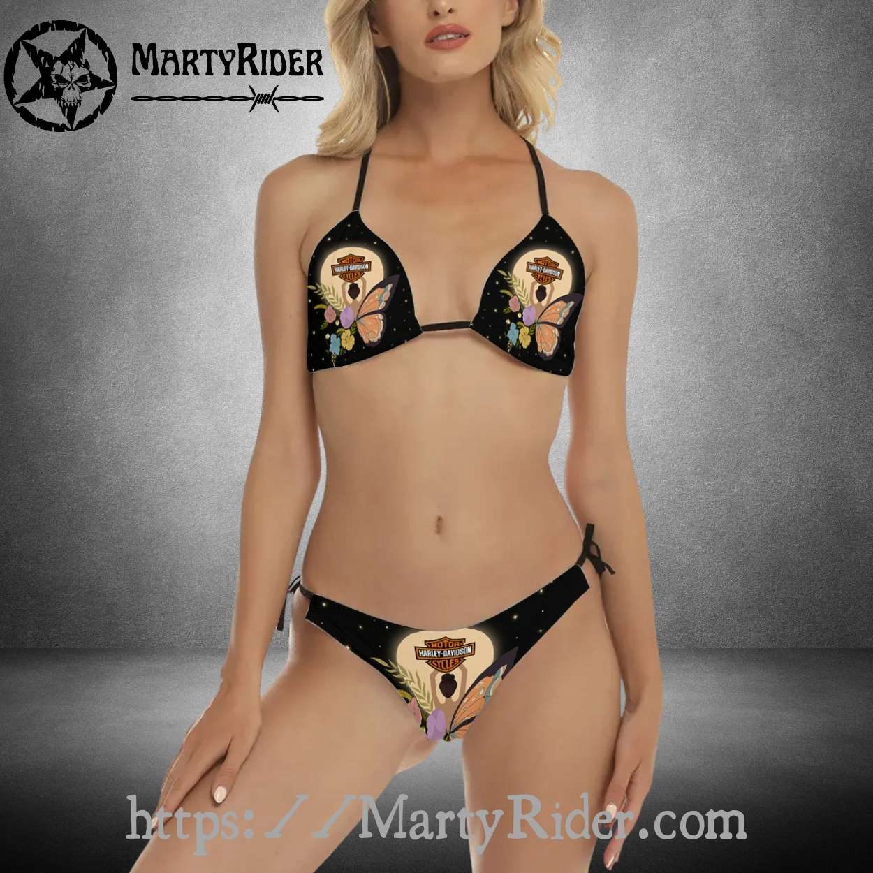 Butterfly Bloom Harley Davidson Bikinis for Beach Days Butterfly Bloom Harley Davidson Bikinis for Beach Days
